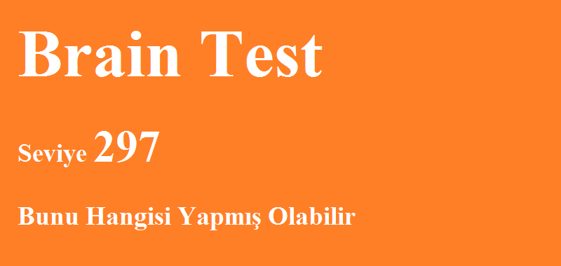 Brain Test 297. Seviye ”Bunu Hangisi Yapmış Olabilir” Sorusunun