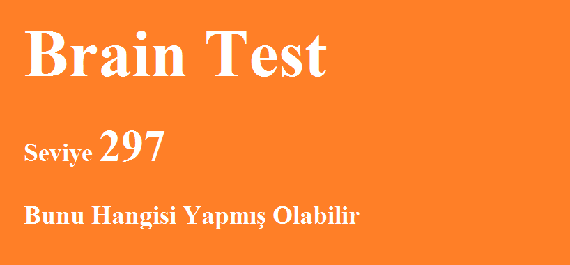 Brain Test 297. Seviye ”Bunu Hangisi Yapmış Olabilir” Sorusunun