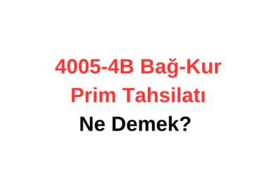 4005-4B Bağ-Kur Prim Tahsilatı Ne Demek?