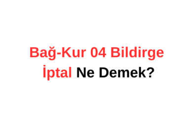 Bağ-Kur 04 Bildirge İptal Ne Demek?