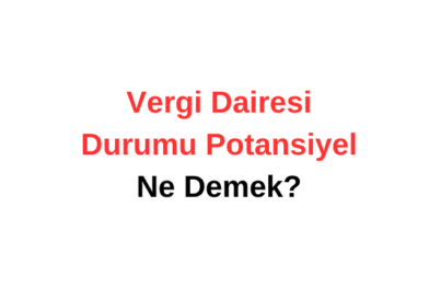 Vergi Dairesi Durumu Potansiyel Ne Demek?