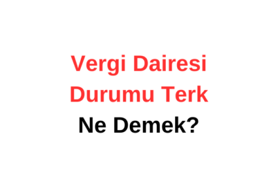 Vergi Dairesi Durumu Terk Ne Demek?
