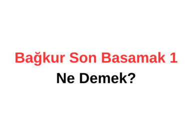 Bağkur Son Basamak 1 Ne Demek?